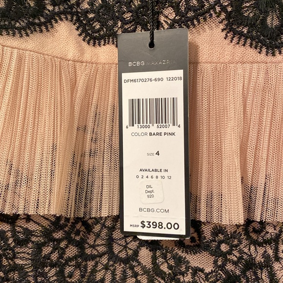 NWT Formal Black Lace/Nude Pink Tiered Cocktail Dress - Picture 6 of 6